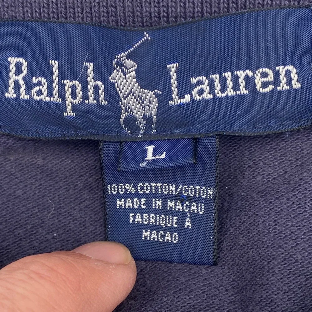 Ralph Lauren Classic Fit Polo Shirt Men Lar Navy Blue Cotton Pique Red Pony Logo